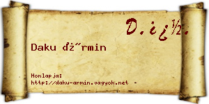 Daku Ármin névjegykártya